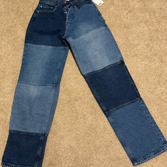 Divided Women's High Rise Patchwork Jeans Sz 8 NWT - Picture 2 of 11